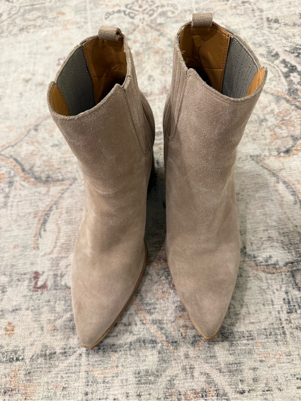 Marc Fisher Women's Suede Ankle Boots in Taupe